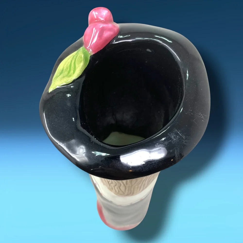 Vintage Susan Paley x Ganz Elizabeth Ceramic Vase Whimsical Hat Lady with Roses